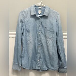 J. Crew Light Blue Collar Long Sleeve Button Down Shirt